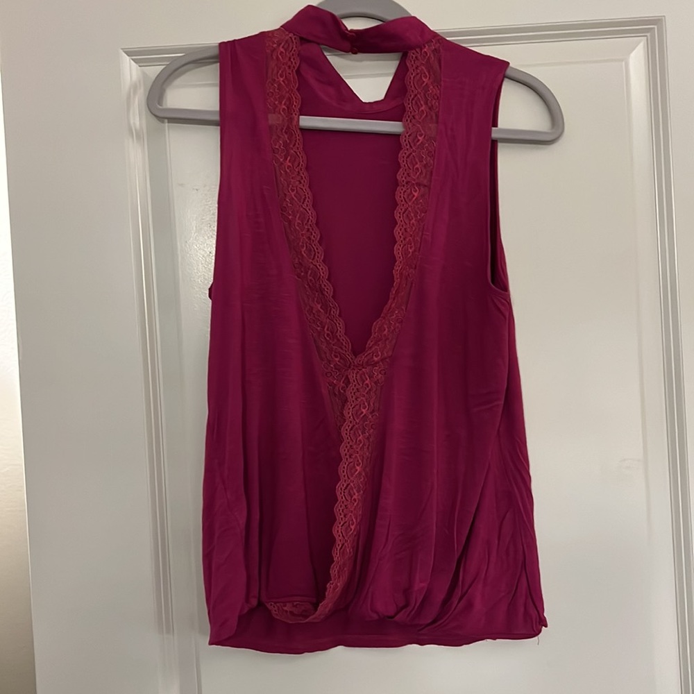 Open Back Raspberry Top - Picture 2 of 2